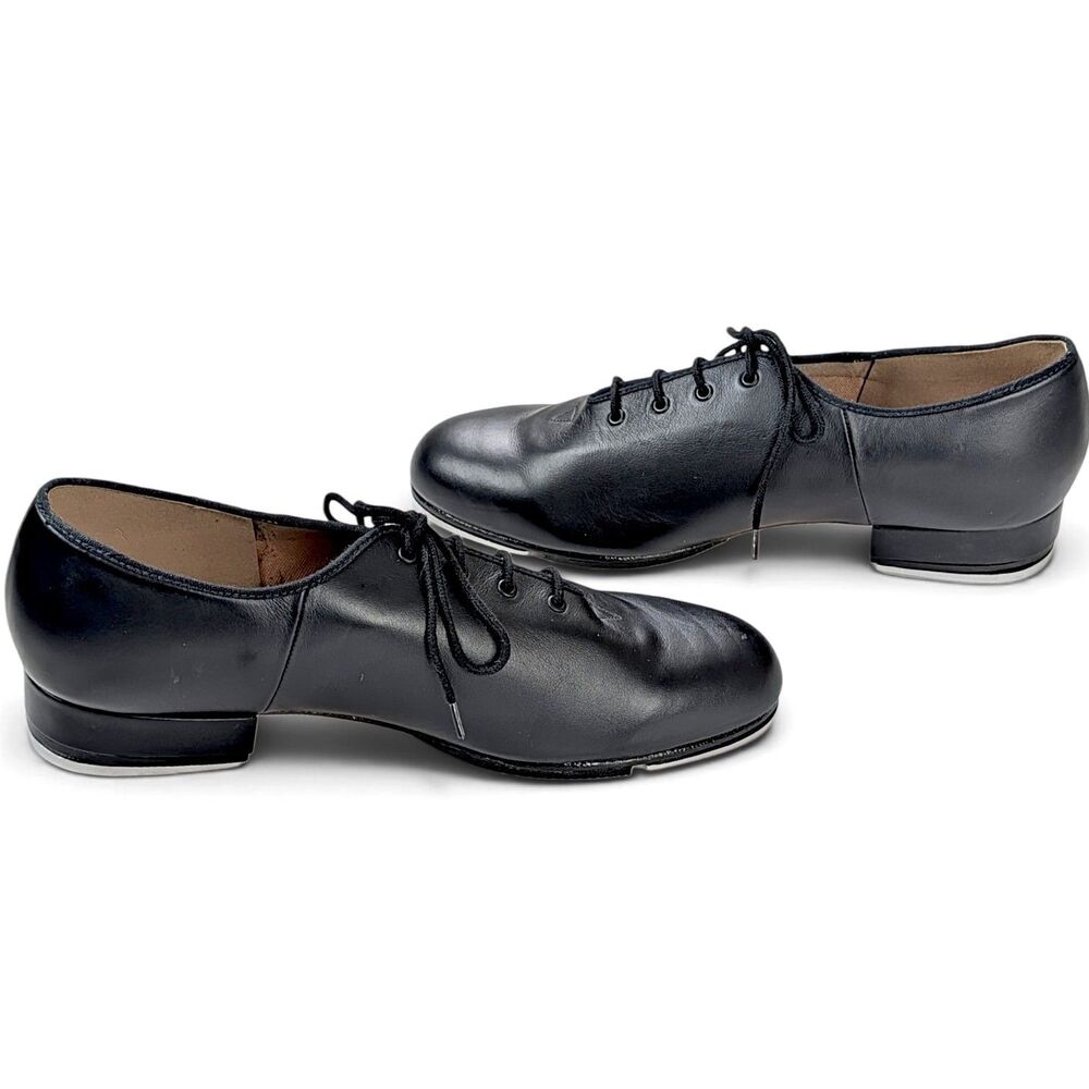 NEW Bloch Shockwave Leather Tap Shoes Black Lace Up Dance Size 9 Men Women 10.5